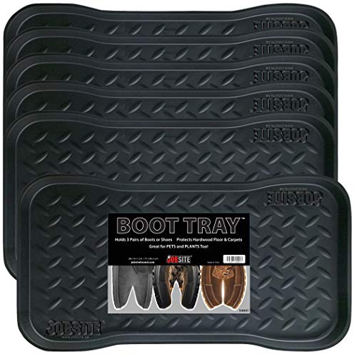 JobSite Heavy Duty Boot Tray, Multi-Purpose for Shoes, Pets, Garden - 15 x 28 Inch - 6 Trays - color: 6-pack