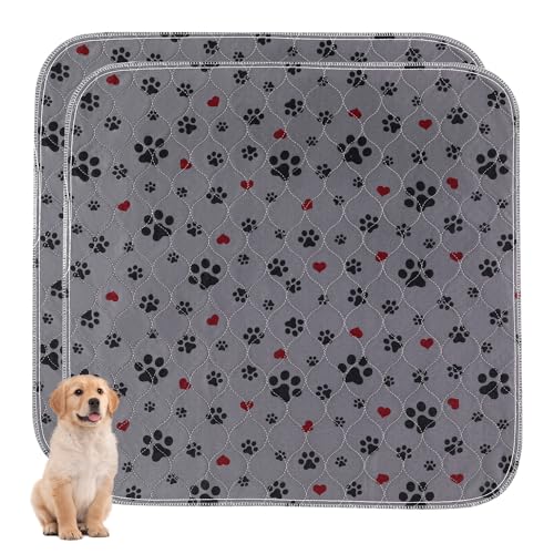 Washable Pee Pads for Dogs,2 Pack Extra Large 36"x36" Super Absorbent Reusable Puppy Pads,Non-Slip 100% Waterproof Dog Pee Pads,Pet Training Pads for Couch, Crate,Potty Training,Floor - size: 36X36 Inch（Pack of 2）