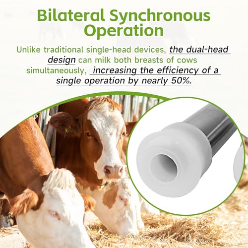 Cow Milking Machine Accessory Double Head Teat Cup | Leak Proof Cow Milking Teat Cups, Standard Size φ25mm - style: Cow
