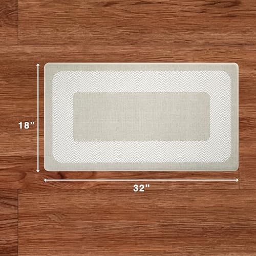 Chef Gear Hettie Anti Fatigue Cushioned Kitchen Mat 18"x32" Beige - color: Beige, size: 32"L x 18"W x 0.3"Th