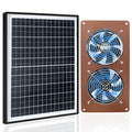 20W Solar Fan Kit for Chicken Coops, Greenhouses and Sheds | 2 Fans Included, Intake and Exhaust Airflow, 3500RPM Speed, IP67 Waterproof, 360° Adjustable Mount, 8.8ft Cable