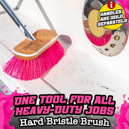 Salty Captain Hard Bristle Boat Deck Brush | Heavy-Duty Cleaning for Grime, Stains & Salt Build-Up – Durable Marine-Grade Design - style: Brush Hard (Pole not included)