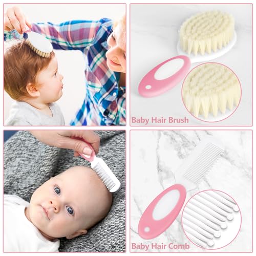 Baby Healthcare and Grooming Kit for Newborn Kids, 24PCS Upgraded Safety Baby Care Kit, Newborn Nursery Health Care Set, Baby Care Products - style: PINK-24