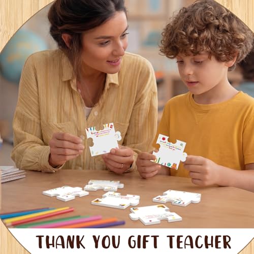 Yinder 24 Pads Puzzle Sticky Notes Teacher Appreciation Thank You Gifts | Self-adhesive Cartoon Pads for Team Employee Gifts, 8 Puzzle-shaped Designs, Graduation Classroom Office Supply - style: Teacher