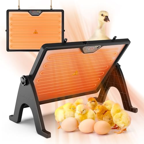 Chicken Coop Heater, 360° Rotatable Dual-Side Chick Heating Plate with Precise Temp Control, Brooder Warmer for Poultry, Pets, Home Breeders, Fits Chicken Coops & Pet Incubators