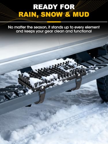 Salcod Universal Fit Truck Step Mounted Boot Brush for RVs & SUVs | Heavy-Duty Boot Scrubber, Tool-Free Hook-and-Loop Mount, Weather-Resistant Build, Removes Mud & Dirt, For Work & Off-Road Use