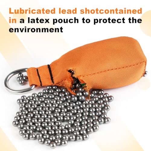 X XBEN Arborist Throw Line Kit with Slick Rope, Throw Weight, Reflective Storage Bag, Suit for Tree Cutting,Camping, Trimming, Hanging Swing, Forestry Tree Gear for Low and High Limb Throwing - size: 2Pcs of 9Oz Throw Weight Bag