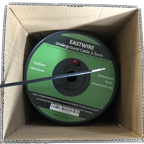 2.5mm 328ft Direct Burial Electric Fence Double Insulated Wire | Electric Fence Double Insulated Underground Hard Cable 100meters - size: 100meters/328ft, style: 2.5mm