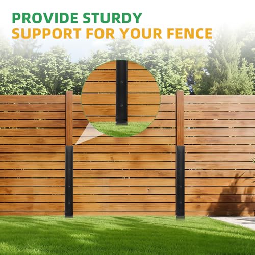 Fence Post Repair Kit, 8 Pack Heavy Duty Fence Post Stabilizer | One-Piece Fence Post Repair Stakes, Fence Support Quick Fix Tilted / Broken Mailbox, Wood Post, Square Post, Billboard Post