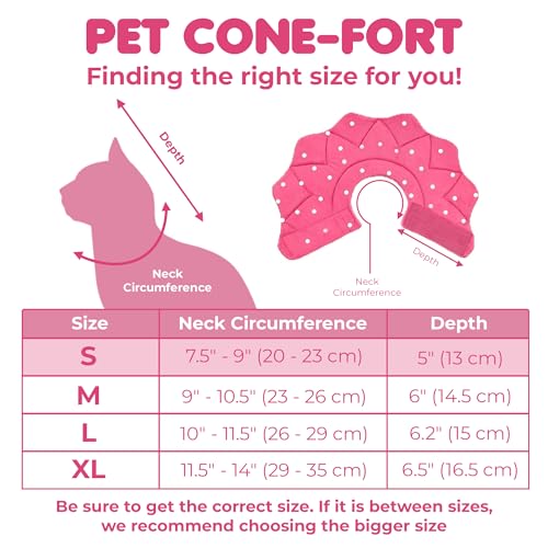 SunGrow Cat Cone Collar Soft Washable, Cat Recovery E Collar Sleep Cone After Surgery to Stop Licking, Pet Cone of Shame Alternatives, Scratch & Bite Proof Grooming Soft Cone for Easy Nail Cutting