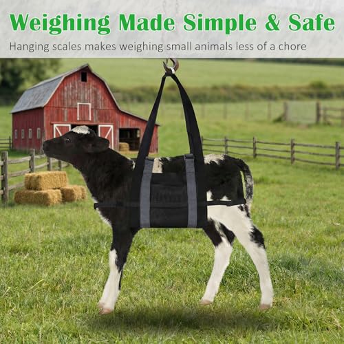 Calf Sling for Weighing Animals with Adjustable Back Straps 24" x 14" | Breathable Mesh Livestock Harness, Hanging Weight Scale Accessory for Small Animal, Newborn Lambs,Goats,Calves,Alpacas&Dogs