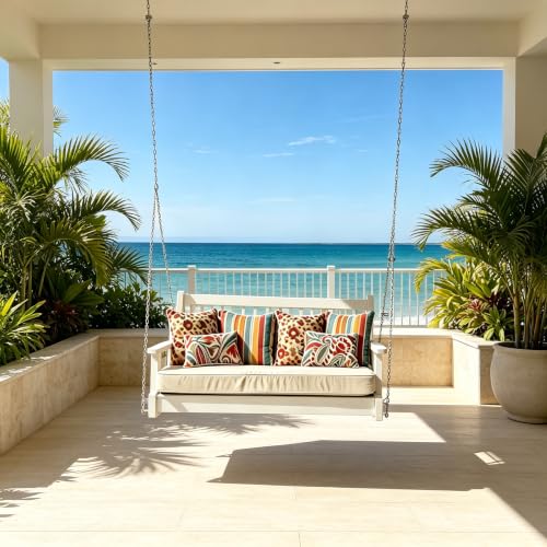 316 Marine Grade Stainless Steel Porch Swing Chain Kit - Heavy Duty 7.8 Ft Replacement Set - 700lb Capacity Salt Air Resistant Chains for Coastal Homes, Beach House, Lake Home, Playgrounds - size: 316 Stainless Steel - 8 Feet Ceiling