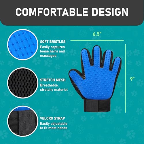 Maxpower Planet Dog Brush for Shedding, Dematting Grooming Tool, Large | Deshedding Undercoat Rake, Dual-Sided 9/17 Teeth, For Cats, Extra Wide, Non-Slip Handle, Gift for Pet Lovers - color: B1 - Rake, Gloves & Comb, size: Large