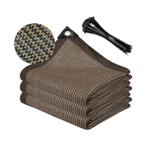 Shade Cloth for Garden 10 * 20FT, 70% Sunblock Mesh Tarp & Outdoor Sun Shade with Grommets, Sun Shade Outdoor Cover, Plant Covers Freeze Protection for Greenhouse, Kennel, Lawn, Patio Brown - color: brown, size: 10*20FT