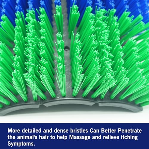 Livestock Scratching Brush Green Upgraded Large Goat Brush Cow Scratcher Brush Anti-Itch Tool Massage Grooming Cattle Brush With 12 Screws For Horses，Goat,Cattle,Cow,Sheep, Pigs（2pack） - size: 2 pack