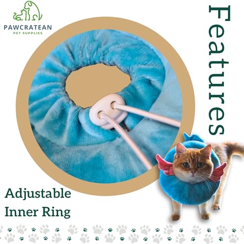 Adjustable Comfy Flower Style Elizabeth Collar for Cats Puppies Soft Recovery Cone Pet Protective Neck Collar (Blue Angel Wing, Medium) - color: Blue Angel Wing, size: Medium