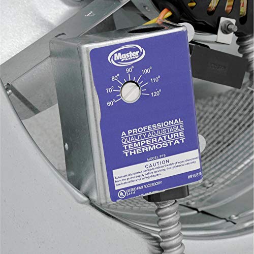 GAF 1250 CFM Power Roof Mount Attic Fan – ERV5 – Energy-Efficient Design, Galvanized Steel, Optional Humidistat – Mill Finish – Attics Up to 2800 sq ft - color: Mill