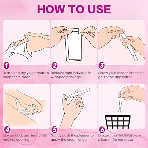32 Pcs Disposable Vaginal Cream Applicators with Dosage Markings | Hygienic Individually Wrapped, Threaded Suppository Applicators for Women, Fits Most Vaginal Creams, Gels & Lubricants - size: 32 Pack