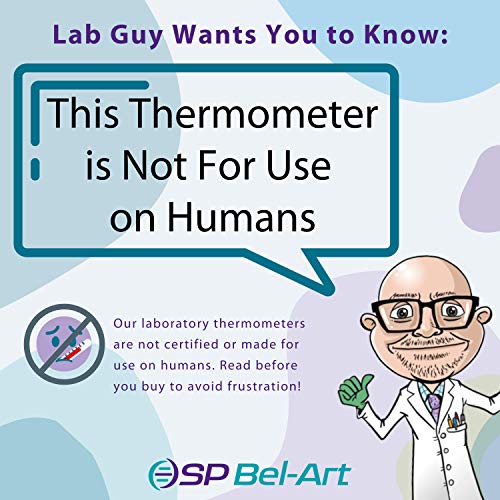 SP Bel-Art, H-B DURAC Plus Pocket Lab Thermometer Liquid-In-Glass Thermometer for Laboratories, Universities, Food and Beverage Processing, -10 to 110C, Closed Plastic Case (B60570-0100)
