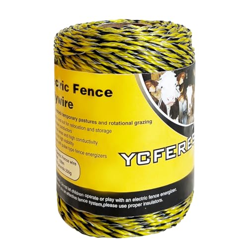Upgraded Electric Fence Polywire 330 Feet，100 Meter，6 Stainless Steel Strands for Reliable Conductivity and Rust Resistance，Portable Electric Fence Rope - size: 330 Feet/100 Meters