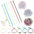 NBEADS 120 Pcs Adjustable Chicken Leg Bands, 6 Colors Nylon Cable Ties with 300Pcs Mixed Cube Acrylic Beads Poultry Identification Leg Rings for Turkey Duck Goose Bird Supplies 0.24x0.24x0.24 inch