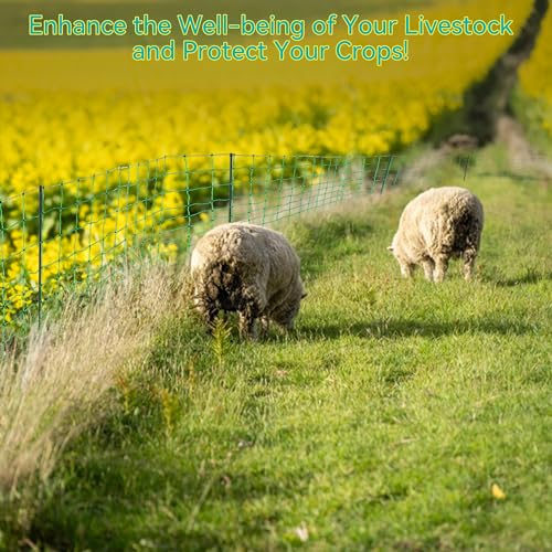 PPOLB Electric Fence Netting - 42.5" H x 164' L, Portable Movable Livestock Nets Mesh for Goats, Sheep, Hogs, Dog, All-Purpose Electric Fencing for Backyards, Homesteaders, Farms Ranches, and Gardens - size: 42.5" H x 164' L Livestock