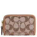 Coach Women's Crystal Signature Jacquard Essential Small Card Case, Mushroom, One Size - color: Mushroom, size: One Size