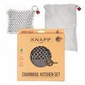 Knapp Made Cast Iron Chainmail Scrubber Kitchen Set - 4" and 7" Sizes. Premium Stainless Steel Cleaner for Your Finest Pots, Pans, and Kitchenware