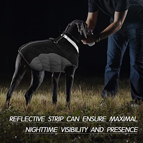 Dog Coat for Small Dogs, Fleece Dog Winter Jacket with Harness | Puppy Cold Weather Coats Reflective Pet Puffer Vest with Zipper Water-Resistant Warm Dogs Snowsuit Windproof Black XS - color: Black, size: XS(chest:14in)