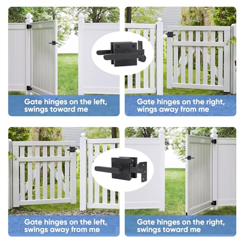Gate Latch, BARNSMITH Heavy Duty Double Side Gate Latches, Matte Black Fence Latch, Garden Door Latch, Pool Gate Latch - size: GT01-L