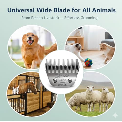 3FW Dog Grooming Blade Compatible with Andis, Wahl, Oster A5 Clippers | Cut 13mm (1/2"), For Large Dogs, Cats, Other Pets - size: 3fw-13mm