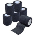 2 Inches Self Adhesive Bandage Wrap Bulk, 6 Pack, Black | Breathable Self Adhesive Vet Tape for Pets, Stretchy Sports Cohesive Bandage Wrap for Athletic, Wrist and Ankle - color: Black