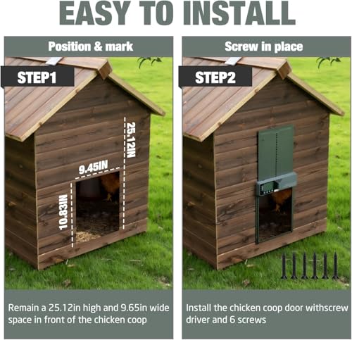 Large Automatic Chicken Coop Door, Solar Powered, Anti-Pinch | 4000mAh Battery, Light Sensor & Timer, Remote Control, For Chickens, Ducks & Geese, Blue - color: Blue