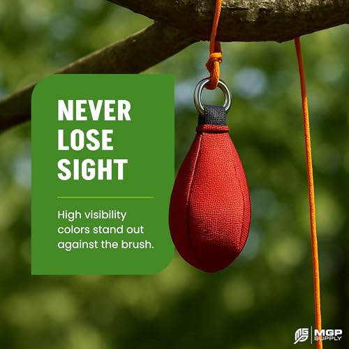 MGP SUPPLY Arborist Throw Line Kit | 15oz Throw Weight & 166ft Rope | Ultra Slick 100% Polyester Rope | Arborist Equipment For Tree Climbing - style: 15 Oz