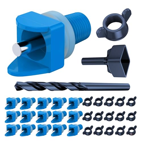 Lil'Clucker Horizontal Chicken Waterer Nipples, Pack of 15 Chicken Nipple Waterer with Drill Bits, Easy Install Automatic Chicken Waterer System, No Leak Chicken Water Feeder, Poultry Waterer - Blue - color: Blue
