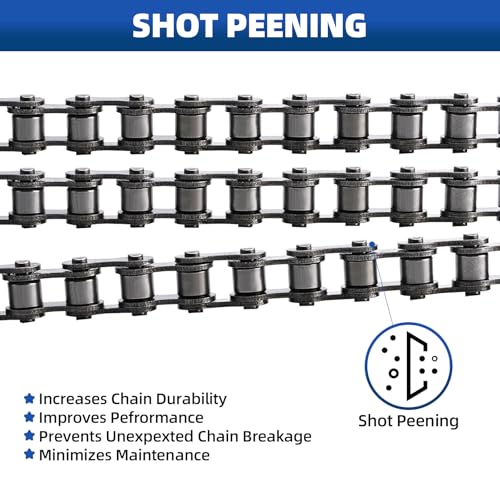 #41 Roller Chain 20 Feet for Electric Gate Openers with 8 Connecting Links, Carbon Steel Chains for Automatic Sliding Gate Opener Operator Garage Hanger Door Go Karts ATVs Dirt Bikes - size: 20 Feet