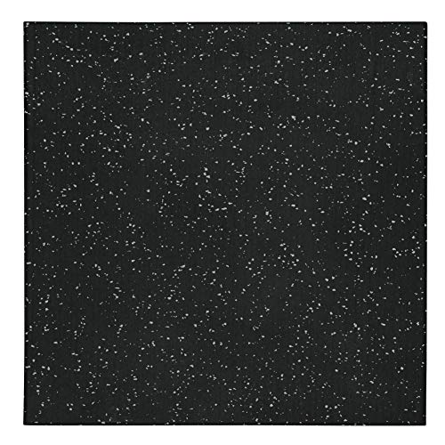 Genaflex Pro Heavy Duty Thick Rubber Gym Floor Tiles High Density Shock Absorbent Laminated Deadlift Mats - 1" Thick X 20" W X 20" L - 2.7 Sq. Ft. (Grey/Black, 1 Tile - 2.7 Sq. Ft.) - color: Grey/Black