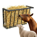 Wall Mount Hay Rack for Goats, Sheep, Horses – Heavy Duty 16 Gallon Livestock Hay Feeder, Hanging Blanket Holder with Rust Resistant Coating, Space Saving Farm Goat Feeder for Indoor, Outdoor Use - size: 16 Gallon