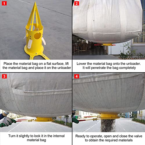 Big Bag Dispenser Bulk Bag Unloader – Heavy Duty Feed Unloader Tool for Animal Feed, Grain, Fertilizer – Rust-Resistant, Portable for Farm, Warehouse, Home Use (Black) - color: Black