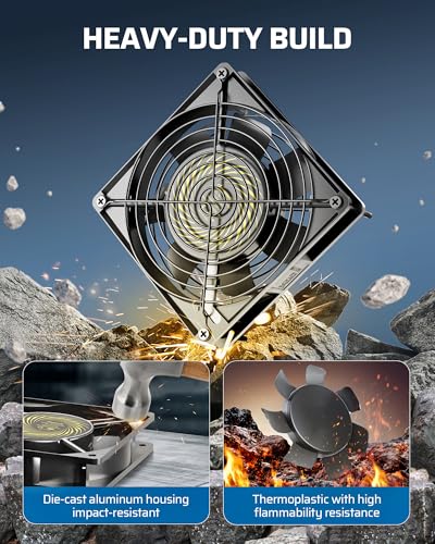DEWENWILS 120V AC Fan, Waterproof Exhaust Fan 120mm, 13W 2800RPM 60CFM | DIY Cooling Fan for Refrigerator, Computer Case, Compressor Engine, Generator, UL Listed, Matte Black - size: 120mm×25mm, style: 1 pack