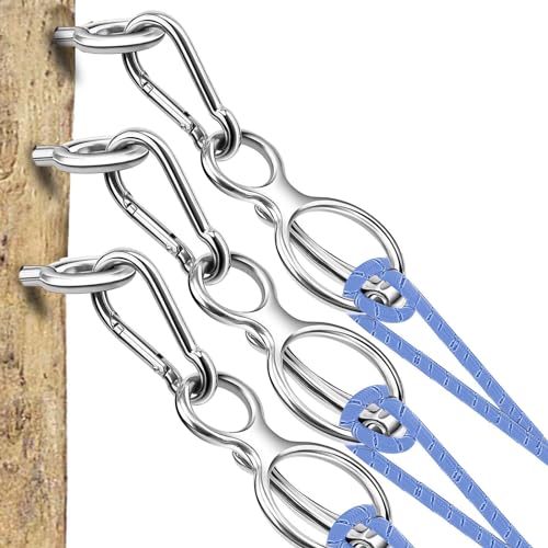 3 Pcs Horse Tie Ring,Heavy Duty Stainless Steel Tie Ring Horse Training Equipment Horse Tack and Supplies with Eye Bolt,Quick snap,Humane and Safe Tie Way - style: Silver-3PCS