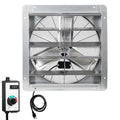 KEN BROWN 24 Inch Exhaust Fan with Controller Power Cord, Automatic Shutter, 4200CFM, Aluminum Cooling Ventilation Fan, High Speed Wall Mounted Attic Fan for Garage, Greenhouse, Shop, Shed - size: 24 Inch