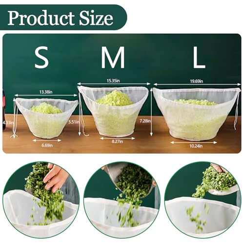 Cheese Cloth Bag For Straining, Nut Milk Bag - Reusable Straining Bags For Nut Milk, Soy Milk, Dumpling Fillings, And More (3, S) (3, S) - size: S