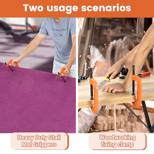 Stall Mat Gripper - 2Pcs Heavy Duty Stall Mat Grippers,Horse Stall Mat Tool for Horse Stalls, Gym, Barn, and Trailer, Makes Moving Rubber Mats Easier, Saves Your Back and Hands