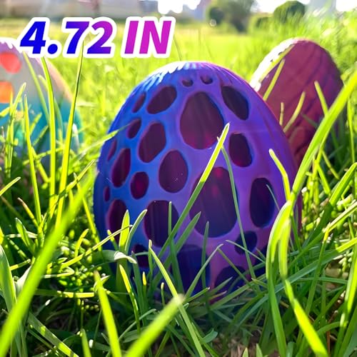 5pcs，12" 3D Printed Dragon Eggs,Dinosaur Egg,Crystal Dragon Toys,Snake Eggs, T Rex，Animals,Fidget Toy,Desk Executive Toy，Easter Eggs Basket Stuffers,Toys for Boys Kids Teen 5-7 4-6 8-12 (OO-03) - color: Oo-03