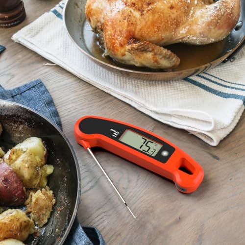 Lavatools Javelin® PRO Classic Ultra-Fast 2-Second Professional Digital Instant Read Meat Thermometer for Grill and Cooking, Auto-Rotating Backlit Display, IP65 Water Resistant NSF Certified–Tangerine - color: Tangerine