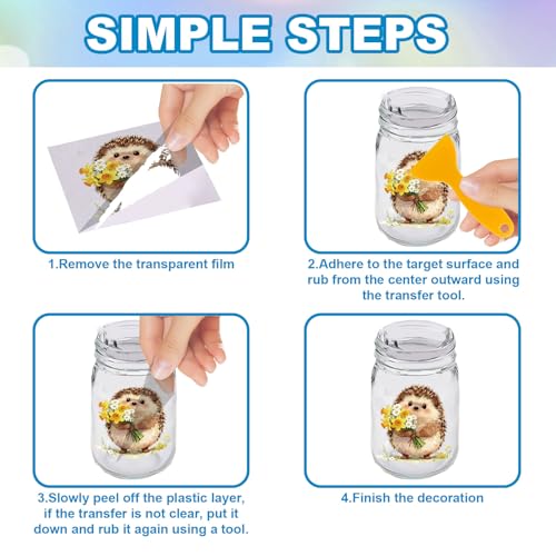 GLOBLELAND 18 Sheets Animals with Flower Crown Transfer Stickers 3.9x3.6inch Floral Wreath Animals UV DTF Cup Wraps Bear Rabbit Rub on Transfer for Crafts Cup Decal Vase Glass Art Decorations - style: Flower Animals