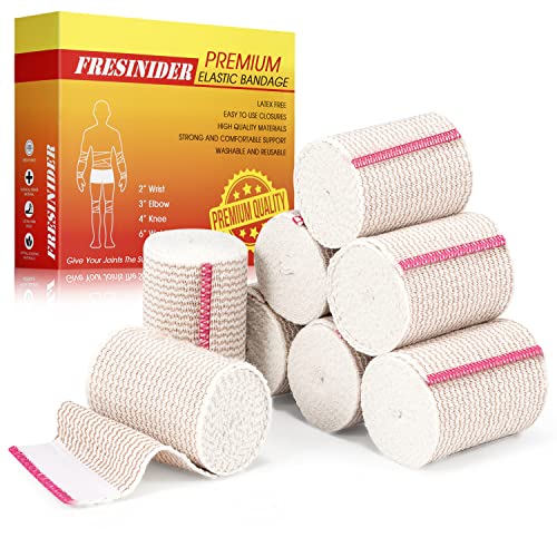 FRESINIDER Premium Elastic Bandage Wrap 3 Inch, 8 Pack, Hook and Loop | Versatile 3-Inch Cotton Compression Wrap for Ankle, Wrist and Elbow; Secure Ends for Sprains, Swelling and Sports Recovery. - color: 8 Pack X 3 Inches