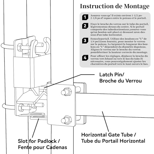 [Upgraded] 5 inch Black S16100700 Two Way Lockable Gate Latch | Include 4-Digit Combination Lock and Screwdriver for Farm Gate Latch, Metal Gates with 1-1/4" to 1-1/2" Diameter Tubes - size: 1xLockable Gate Latch for 1-1/4" to 1-1/2" Tubes