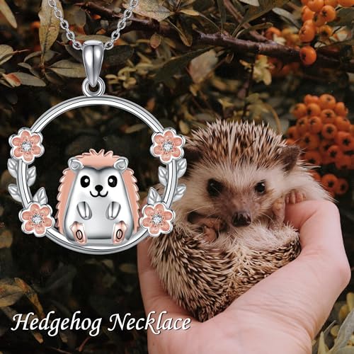 Goat Necklace Crystal Goat Necklace Sterling Silver Heart Goat Necklace Animal Pendant Jewelry for Women Goat Gift for Goat Lovers - style: Hedgehog